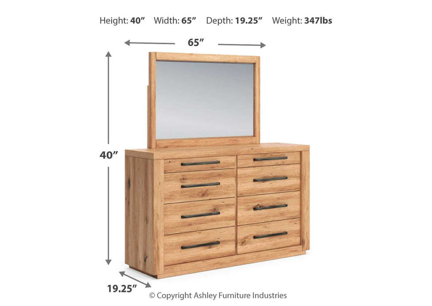 Bracken Dresser and Mirror;Brown