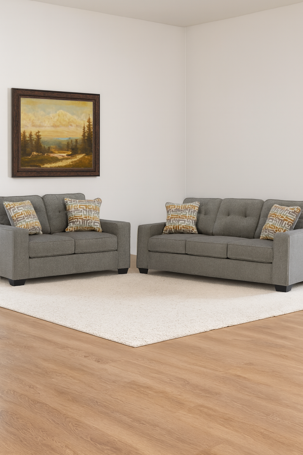 Storrow Sofa and Loveseat; Iron