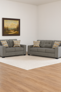 Storrow Sofa and Loveseat; Iron