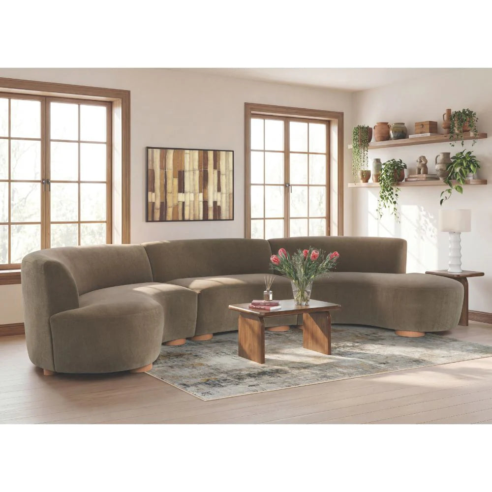 LaraRosa 3-Piece Sectional with Chaise;Sable