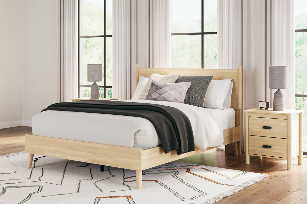 Cabinella Tan Queen Platform Bed;Tan