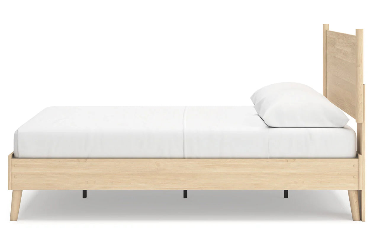 Cabinella Tan Queen Platform Bed;Tan