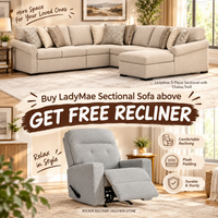 LadyMae 5-Piece Sectional with Chaise;Twill + Free Valeview Rocker Recliner;Stone