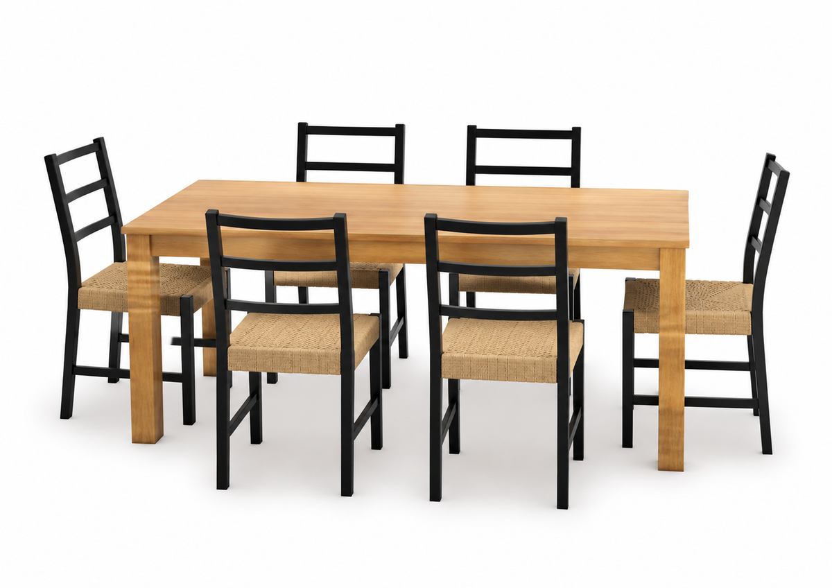 RISTOW DINING TABLE + ISANTI DINING CHAIR