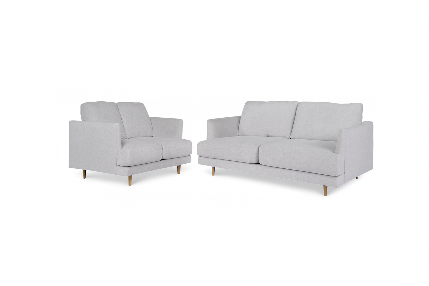 Novara Sofa and Loveseat; Snow