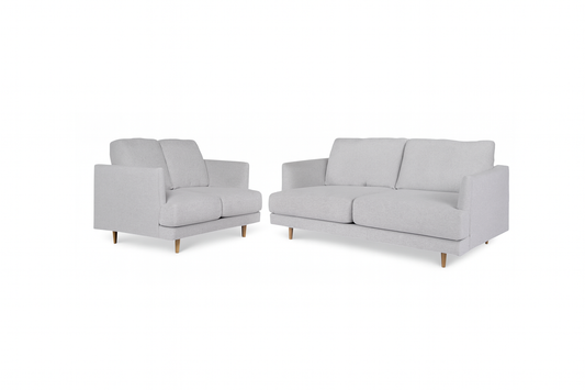 Novara Sofa and Loveseat; Snow