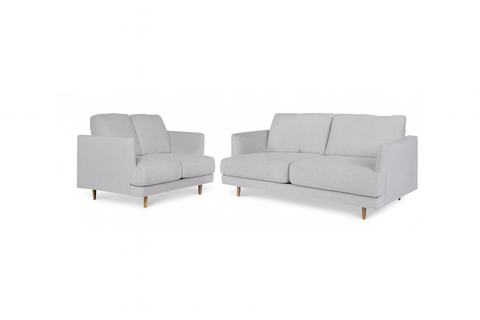 Novara Sofa and Loveseat; Snow