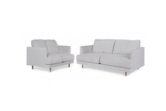 Novara Sofa and Loveseat; Snow