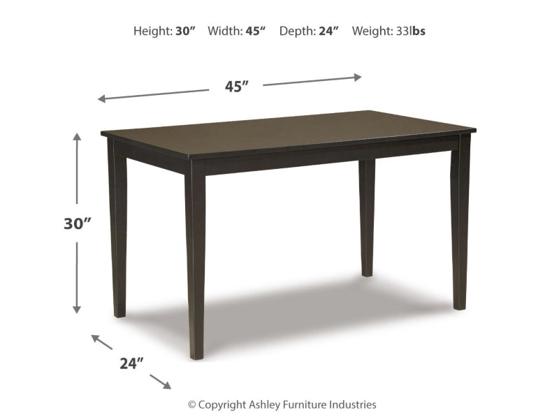 Kimonte Dining Table and 4 Chairs