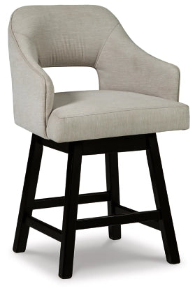 Tallenger Swivel Barstool;Linen/Brown