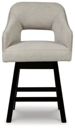 Tallenger Swivel Barstool;Linen/Brown
