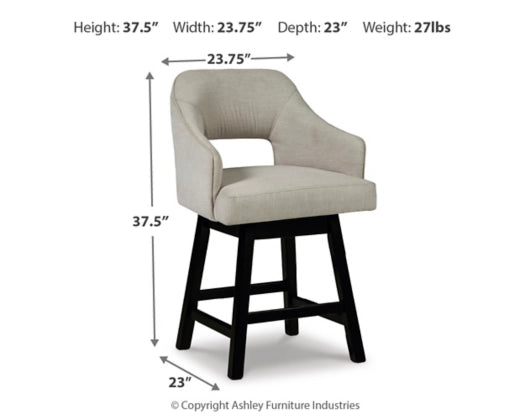 Tallenger Swivel Barstool;Linen/Brown