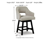 Tallenger Swivel Barstool;Linen/Brown