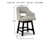 Tallenger Swivel Barstool;Linen/Brown