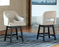 Tallenger Swivel Barstool;Linen/Brown