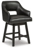Tallenger UPH Swivel Barstool;Black/Dark Brown