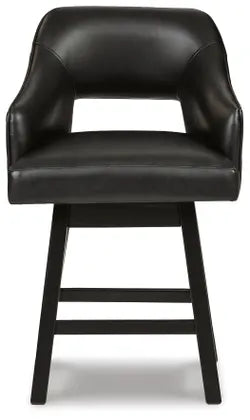 Tallenger UPH Swivel Barstool;Black/Dark Brown