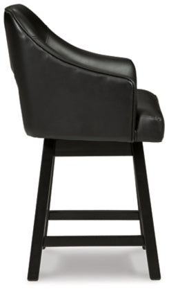 Tallenger Tall UPH Swivel Barstool;Black/Dark Brown