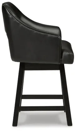 Tallenger UPH Swivel Barstool;Black/Dark Brown
