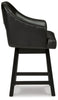 Tallenger Tall UPH Swivel Barstool;Black/Dark Brown