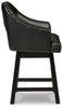 Tallenger UPH Swivel Barstool;Black/Dark Brown