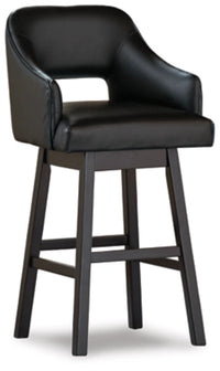 Tallenger Tall UPH Swivel Barstool;Black/Dark Brown