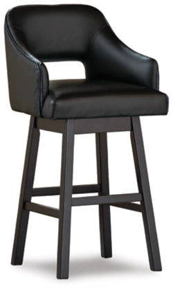 Tallenger Tall UPH Swivel Barstool(2/CN);Black/Dark Brown