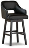 Tallenger Tall UPH Swivel Barstool(2/CN);Black/Dark Brown