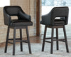 Tallenger Tall UPH Swivel Barstool(2/CN);Black/Dark Brown