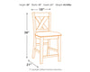 Caitbrook Counter Height Upholstered Bar Stool (Set of Two)