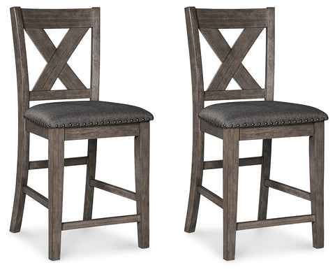 Caitbrook Counter Height Upholstered Bar Stool (Set of Two)
