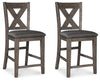 Caitbrook Counter Height Upholstered Bar Stool (Set of Two)