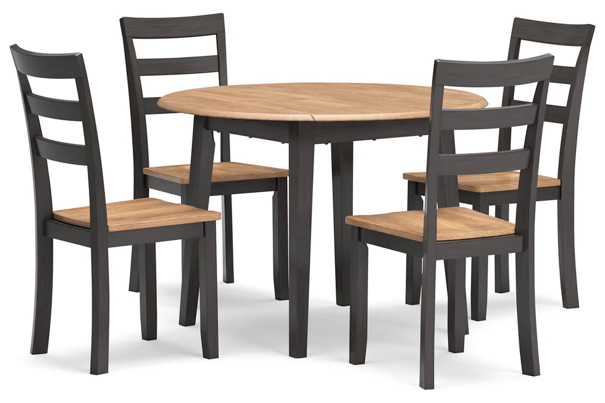 Gesthaven Dining Room Set with 4 chairs; Natural/Brown