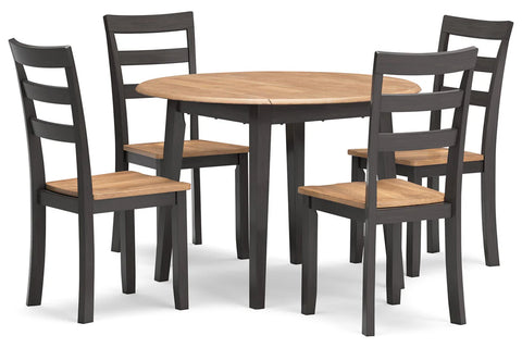 Gesthaven Dining Room Set with 4 chairs; Natural/Brown
