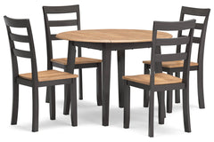 Gesthaven Dining Room Set with 4 chairs; Natural/Brown