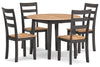 Gesthaven Dining Room Set with 4 chairs; Natural/Brown