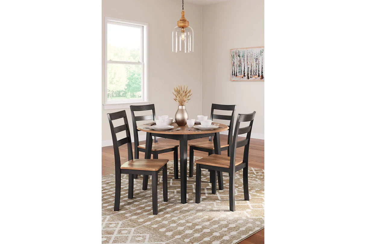 Gesthaven Dining Room Set with 4 chairs; Natural/Brown