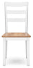 Gesthaven Dining Room Side Chair; Natural/White
