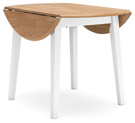 Gesthaven Round DRM Drop Leaf Table; Natural/White