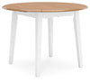 Gesthaven Round DRM Drop Leaf Table; Natural/White