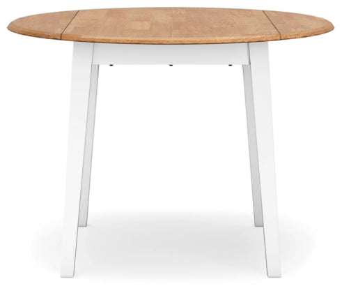 Gesthaven Round DRM Drop Leaf Table; Natural/White