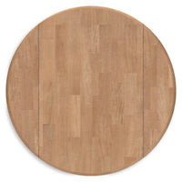Gesthaven Round DRM Drop Leaf Table; Natural/White