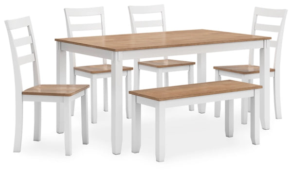 Gesthaven Dining Room Table Set; Natural/White