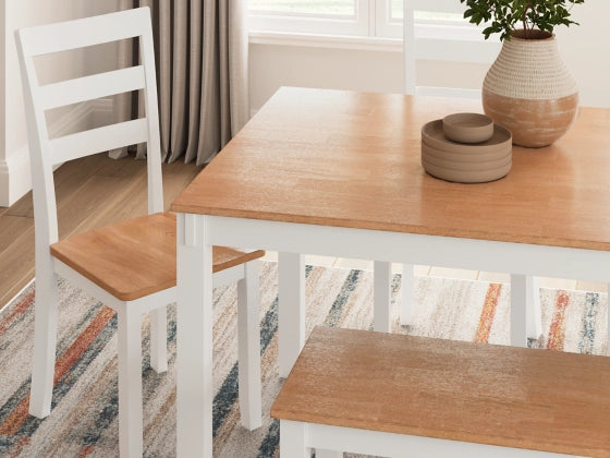 Gesthaven Dining Room Table Set; Natural/White