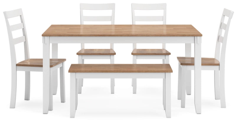 Gesthaven Dining Room Table Set; Natural/White