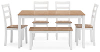 Gesthaven Dining Room Table Set; Natural/White