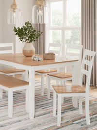 Gesthaven Dining Room Table Set; Natural/White
