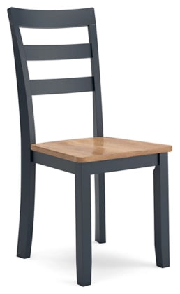 Gesthaven Dining Room Side Chair;Natural/Blue (Set of Two)