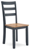 Gesthaven Dining Room Side Chair;Natural/Blue (Set of Two)
