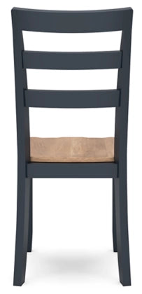 Gesthaven Dining Room Side Chair;Natural/Blue (Set of Two)